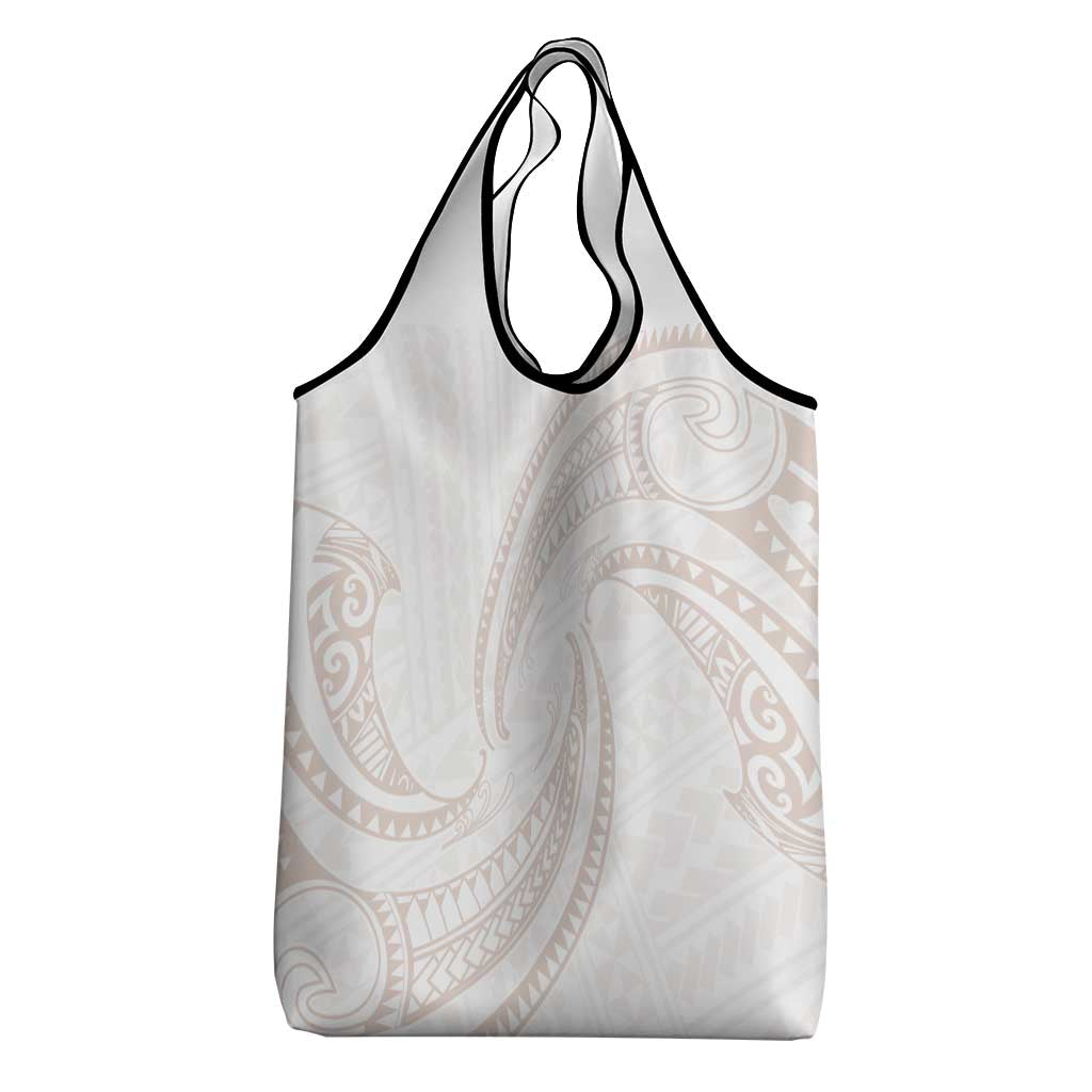 White Sunday Lotu Tamaiti Grocery Bag Polynesian Wave Pastel Nude LT9 - Polynesian Pride