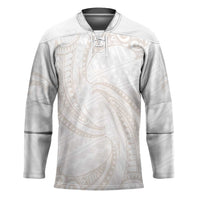 White Sunday Lotu Tamaiti Hockey Jersey Polynesian Wave Pastel Nude - Polynesian Pride