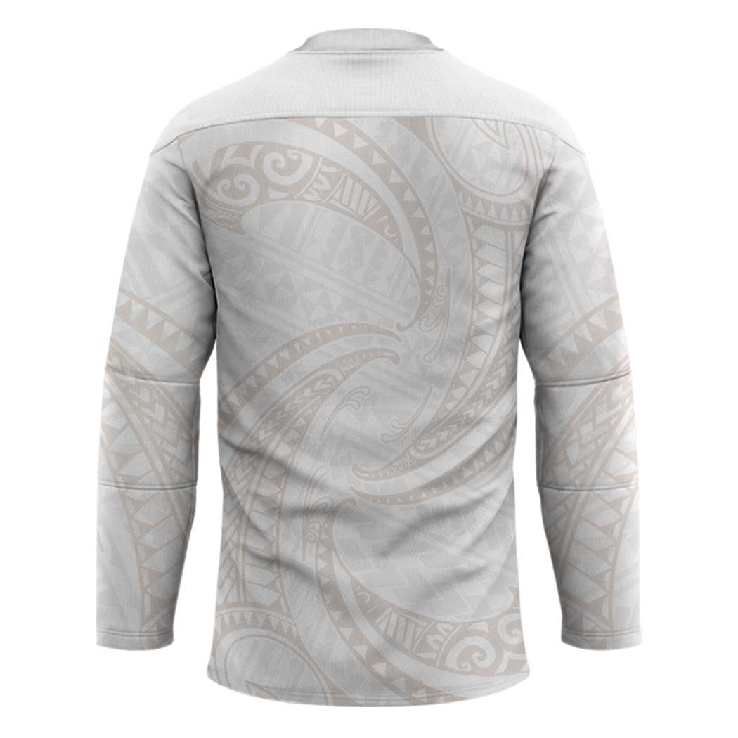 White Sunday Lotu Tamaiti Hockey Jersey Polynesian Wave Pastel Nude - Polynesian Pride