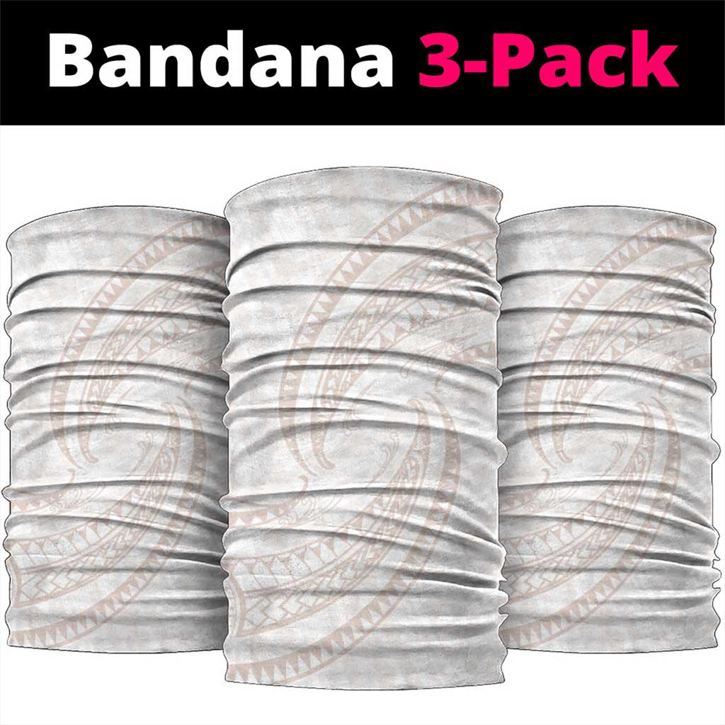 White Sunday Lotu Tamaiti Neck Gaiter Polynesian Wave Pastel Nude LT9