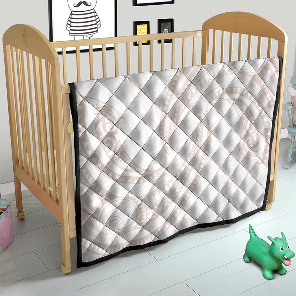 White Sunday Lotu Tamaiti Quilt Polynesian Wave Pastel Nude - Polynesian Pride