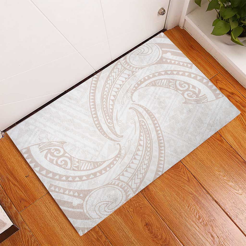 White Sunday Lotu Tamaiti Rubber Doormat Polynesian Wave Pastel Nude LT9 - Polynesian Pride