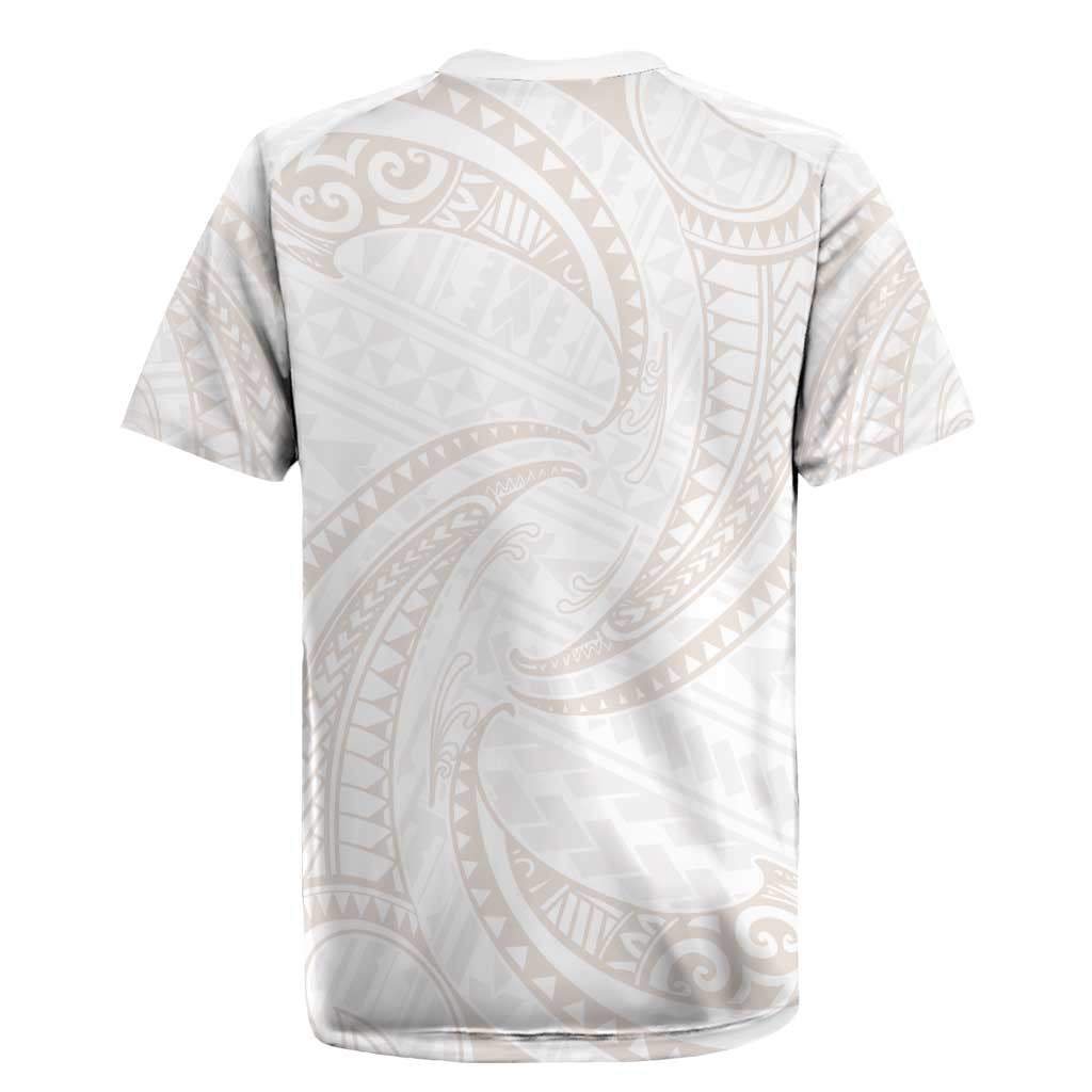 White Sunday Lotu Tamaiti Rugby Jersey Polynesian Wave Pastel Nude LT9 - Polynesian Pride