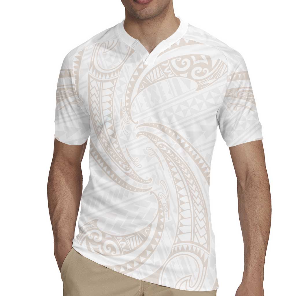 White Sunday Lotu Tamaiti Rugby Jersey Polynesian Wave Pastel Nude LT9 - Polynesian Pride