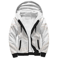 White Sunday Lotu Tamaiti Sherpa Hoodie Polynesian Wave Pastel Nude LT9 Unisex Nude - Polynesian Pride