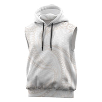 White Sunday Lotu Tamaiti Sleeveless Hoodie Polynesian Wave Pastel Nude LT9 Nude - Polynesian Pride