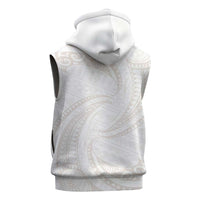White Sunday Lotu Tamaiti Sleeveless Hoodie Polynesian Wave Pastel Nude LT9 - Polynesian Pride