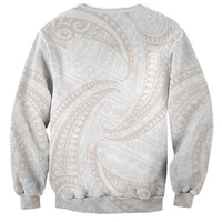 White Sunday Lotu Tamaiti Sweatshirt Polynesian Wave Pastel Nude LT9 - Polynesian Pride