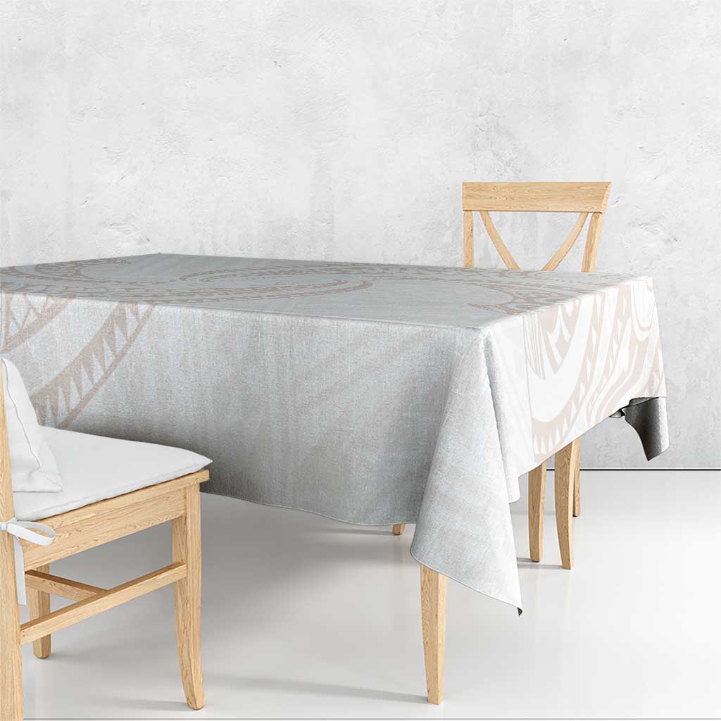 White Sunday Lotu Tamaiti Tablecloth Polynesian Wave Pastel Nude LT9 - Polynesian Pride