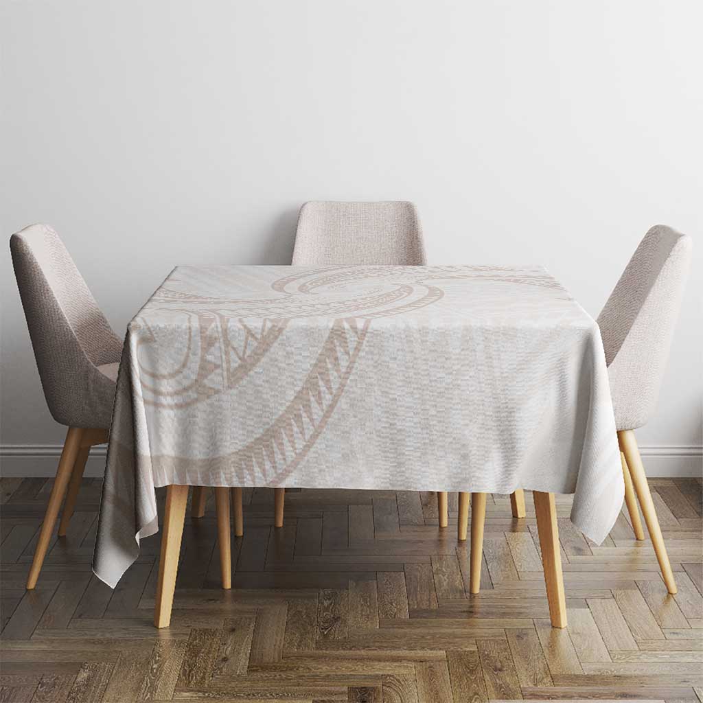 White Sunday Lotu Tamaiti Tablecloth Polynesian Wave Pastel Nude LT9 - Polynesian Pride
