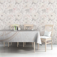 White Sunday Lotu Tamaiti Tablecloth Polynesian Wave Pastel Nude LT9 - Polynesian Pride
