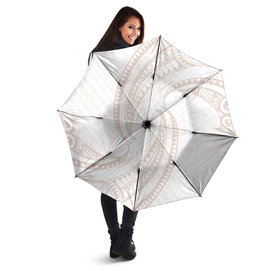 White Sunday Lotu Tamaiti Umbrella Polynesian Wave Pastel Nude - Polynesian Pride