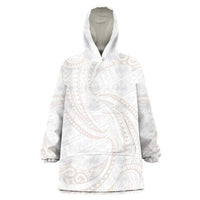 White Sunday Lotu Tamaiti Wearable Blanket Hoodie Polynesian Wave Pastel Nude LT9 One Size Nude - Polynesian Pride