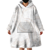 White Sunday Lotu Tamaiti Wearable Blanket Hoodie Polynesian Wave Pastel Nude LT9 - Polynesian Pride
