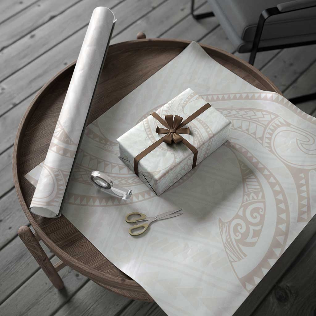 White Sunday Lotu Tamaiti Wrapping Paper Polynesian Wave Pastel Nude LT9 - Polynesian Pride
