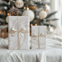 White Sunday Lotu Tamaiti Wrapping Paper Polynesian Wave Pastel Nude LT9 - Polynesian Pride