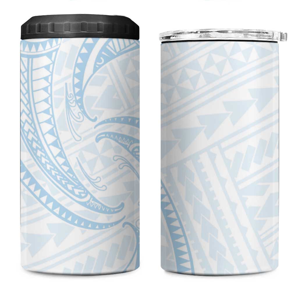 White Sunday Lotu Tamaiti 4 in 1 Can Cooler Tumbler Polynesian Wave Pastel Sky Blue LT9 One Size: 16 oz Blue - Polynesian Pride