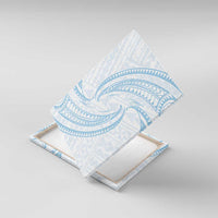 White Sunday Lotu Tamaiti Canvas Wall Art Polynesian Wave Pastel Sky Blue LT9 With Frame Blue - Polynesian Pride