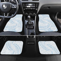 White Sunday Lotu Tamaiti Car Mats Polynesian Wave Pastel Sky Blue LT9 Set 4pcs Blue - Polynesian Pride