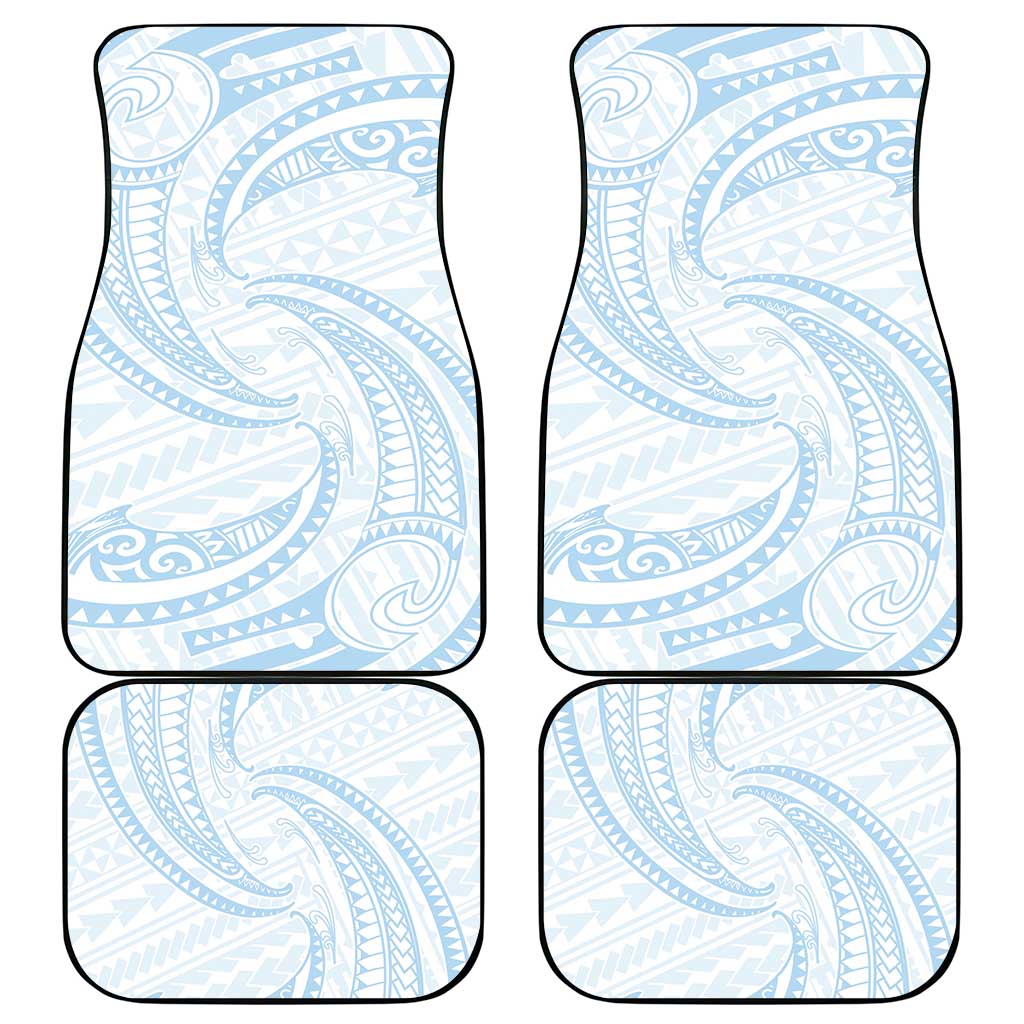 White Sunday Lotu Tamaiti Car Mats Polynesian Wave Pastel Sky Blue LT9 - Polynesian Pride