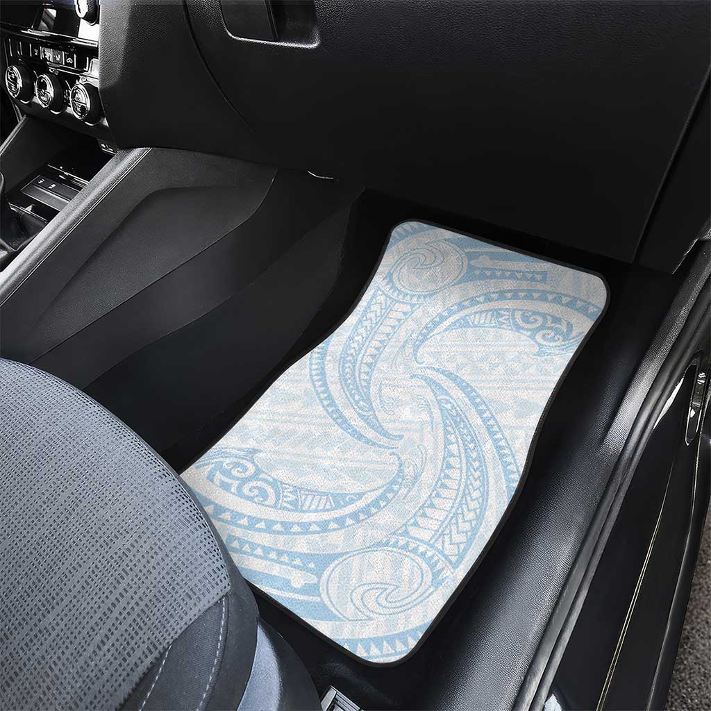 White Sunday Lotu Tamaiti Car Mats Polynesian Wave Pastel Sky Blue LT9 - Polynesian Pride