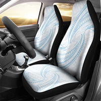 White Sunday Lotu Tamaiti Car Seat Cover Polynesian Wave Pastel Sky Blue - Polynesian Pride