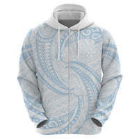 White Sunday Lotu Tamaiti Hoodie Polynesian Wave Pastel Sky Blue - Polynesian Pride