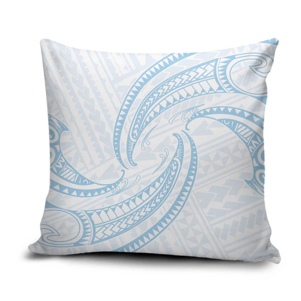 White Sunday Lotu Tamaiti Pillow Cover Polynesian Wave Pastel Sky Blue - Polynesian Pride
