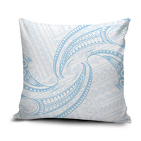 White Sunday Lotu Tamaiti Pillow Cover Polynesian Wave Pastel Sky Blue - Polynesian Pride