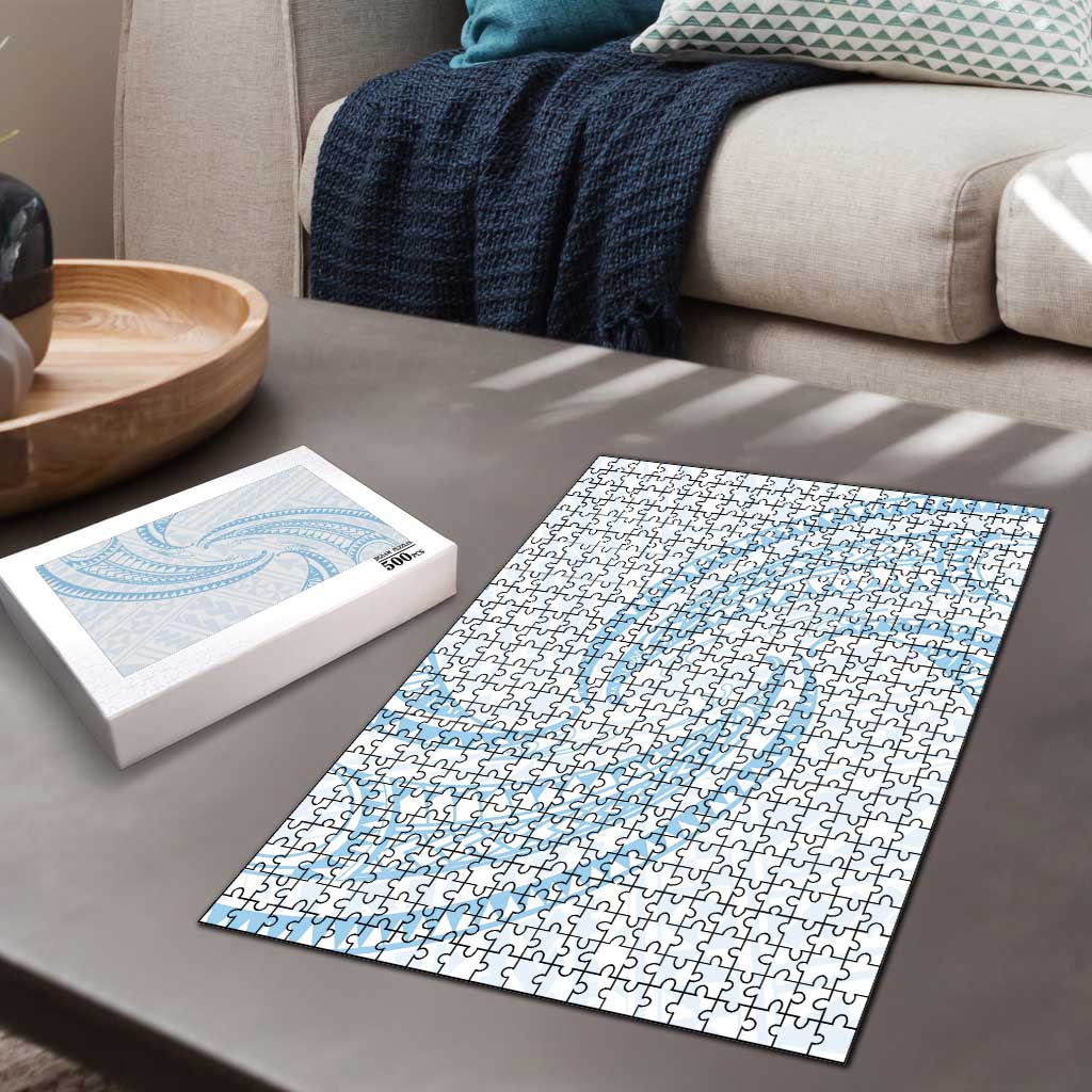 White Sunday Lotu Tamaiti Puzzle Polynesian Wave Pastel Sky Blue LT9 - Polynesian Pride
