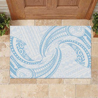 White Sunday Lotu Tamaiti Rubber Doormat Polynesian Wave Pastel Sky Blue LT9 Blue - Polynesian Pride