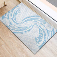 White Sunday Lotu Tamaiti Rubber Doormat Polynesian Wave Pastel Sky Blue LT9 - Polynesian Pride