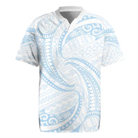 White Sunday Lotu Tamaiti Rugby Jersey Polynesian Wave Pastel Sky Blue LT9 Blue - Polynesian Pride