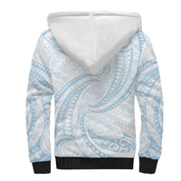 White Sunday Lotu Tamaiti Sherpa Hoodie Polynesian Wave Pastel Sky Blue LT9 - Polynesian Pride