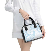 White Sunday Lotu Tamaiti Shoulder Handbag Polynesian Wave Pastel Sky Blue - Polynesian Pride