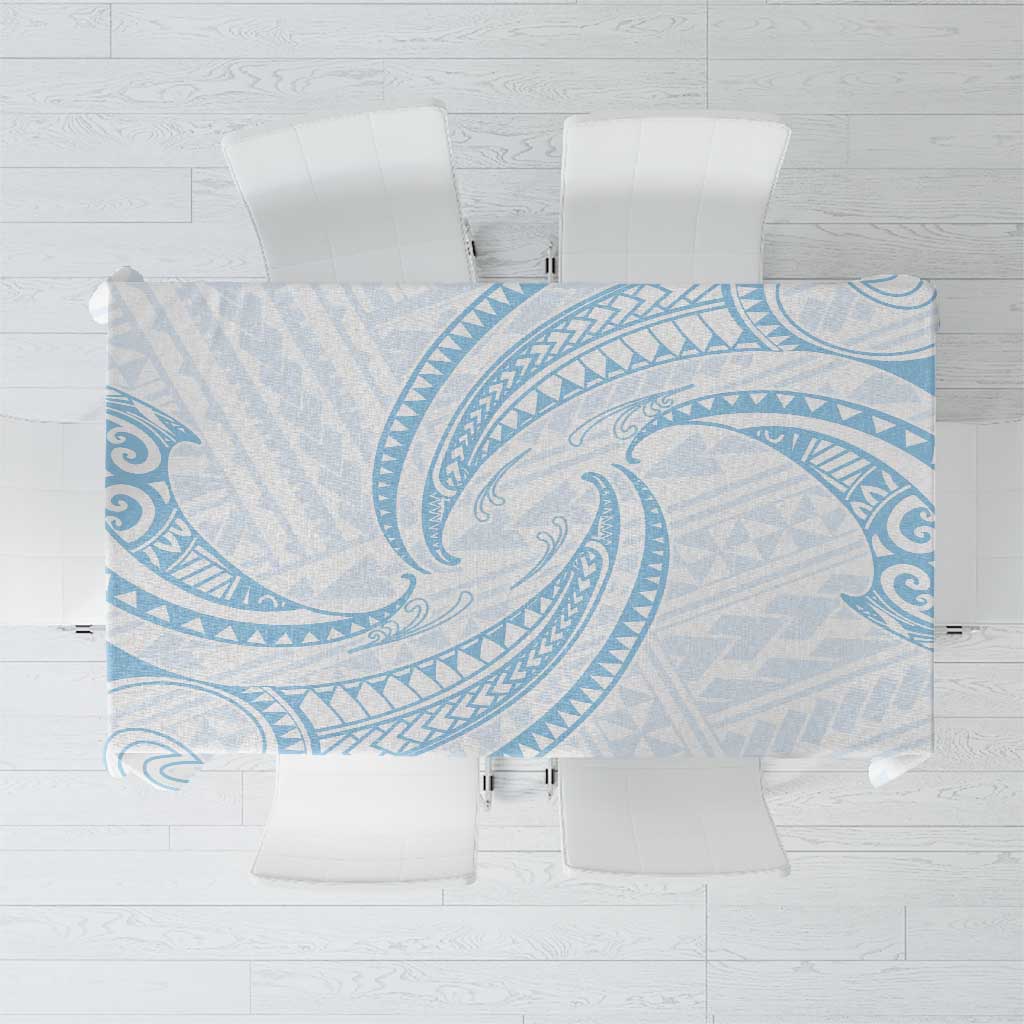 White Sunday Lotu Tamaiti Tablecloth Polynesian Wave Pastel Sky Blue LT9 Blue - Polynesian Pride