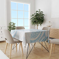 White Sunday Lotu Tamaiti Tablecloth Polynesian Wave Pastel Sky Blue LT9 - Polynesian Pride