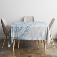 White Sunday Lotu Tamaiti Tablecloth Polynesian Wave Pastel Sky Blue LT9 - Polynesian Pride