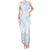 White Sunday Lotu Tamaiti Tank Maxi Dress Polynesian Wave Pastel Sky Blue - Polynesian Pride