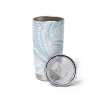 White Sunday Lotu Tamaiti Tumbler Cup Polynesian Wave Pastel Sky Blue - Polynesian Pride