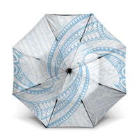 White Sunday Lotu Tamaiti Umbrella Polynesian Wave Pastel Sky Blue - Polynesian Pride