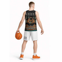 Black Batik Papua-inspired Pattern Basketball Jersey LT9 - Polynesian Pride