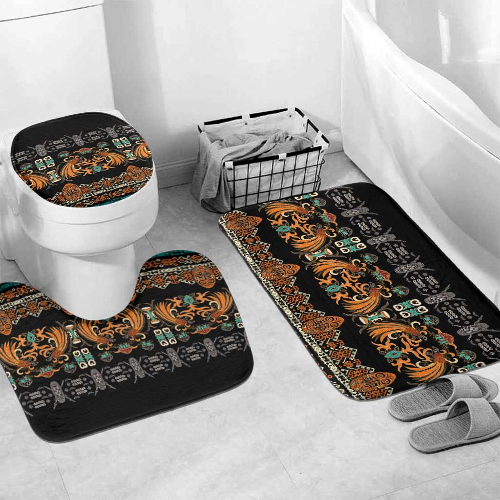 Black Batik Papua-inspired Pattern Bathroom Set - Polynesian Pride