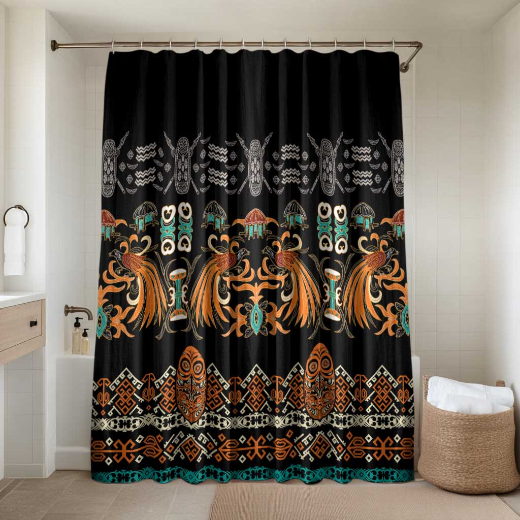 Black Batik Papua-inspired Pattern Bathroom Set - Polynesian Pride
