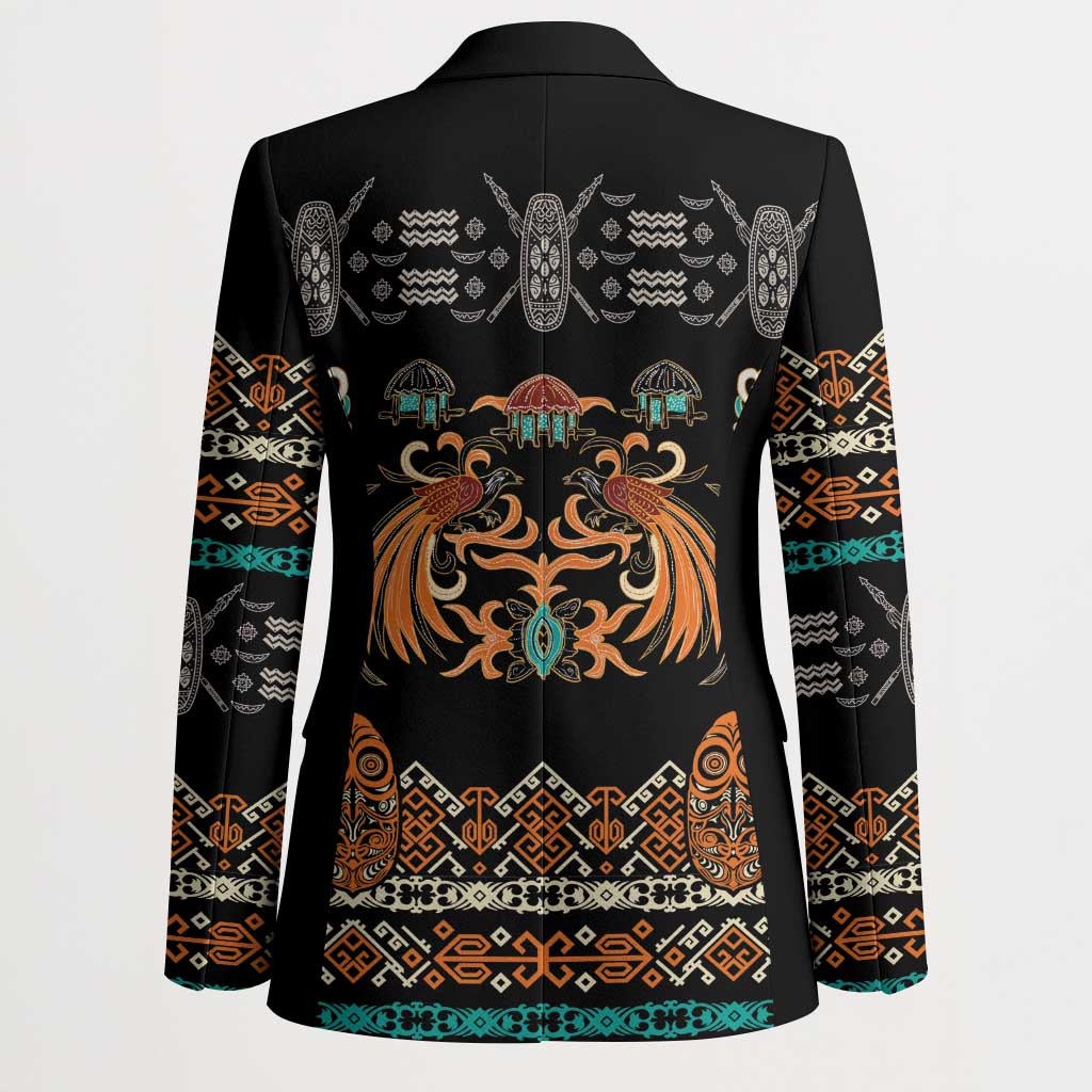 Black Batik Papua-inspired Pattern Blazer - Polynesian Pride