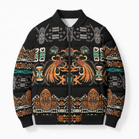 Black Batik Papua-inspired Pattern Bomber Puffer Jacket LT9 Unisex Black - Polynesian Pride