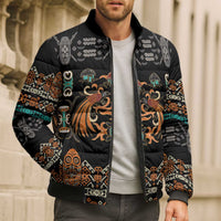 Black Batik Papua-inspired Pattern Bomber Puffer Jacket LT9 - Polynesian Pride