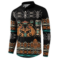 Black Batik Papua-inspired Pattern Button Sweatshirt LT9 - Polynesian Pride