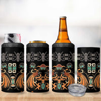 Black Batik Papua-inspired Pattern 4 in 1 Can Cooler Tumbler LT9 - Polynesian Pride
