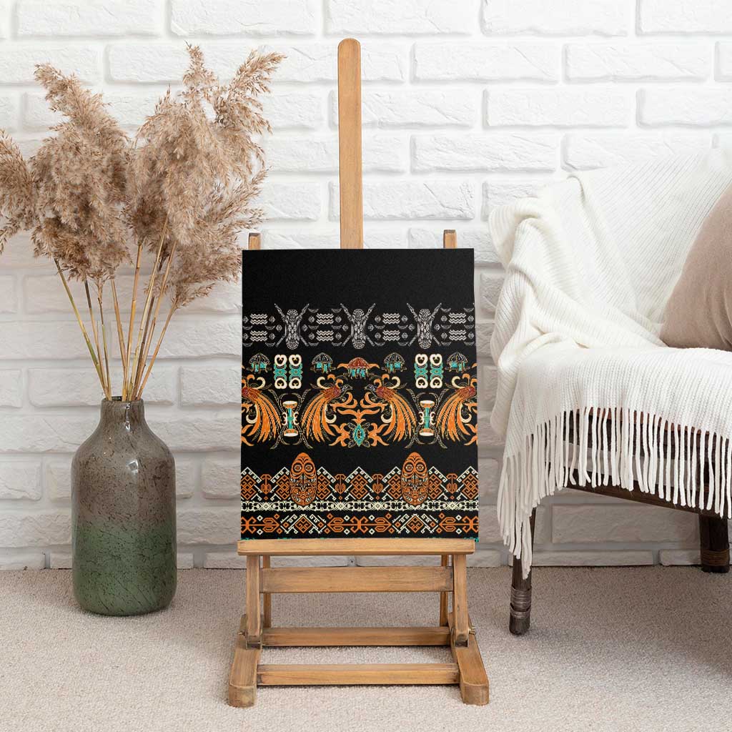 Black Batik Papua-inspired Pattern Canvas Wall Art LT9 - Polynesian Pride